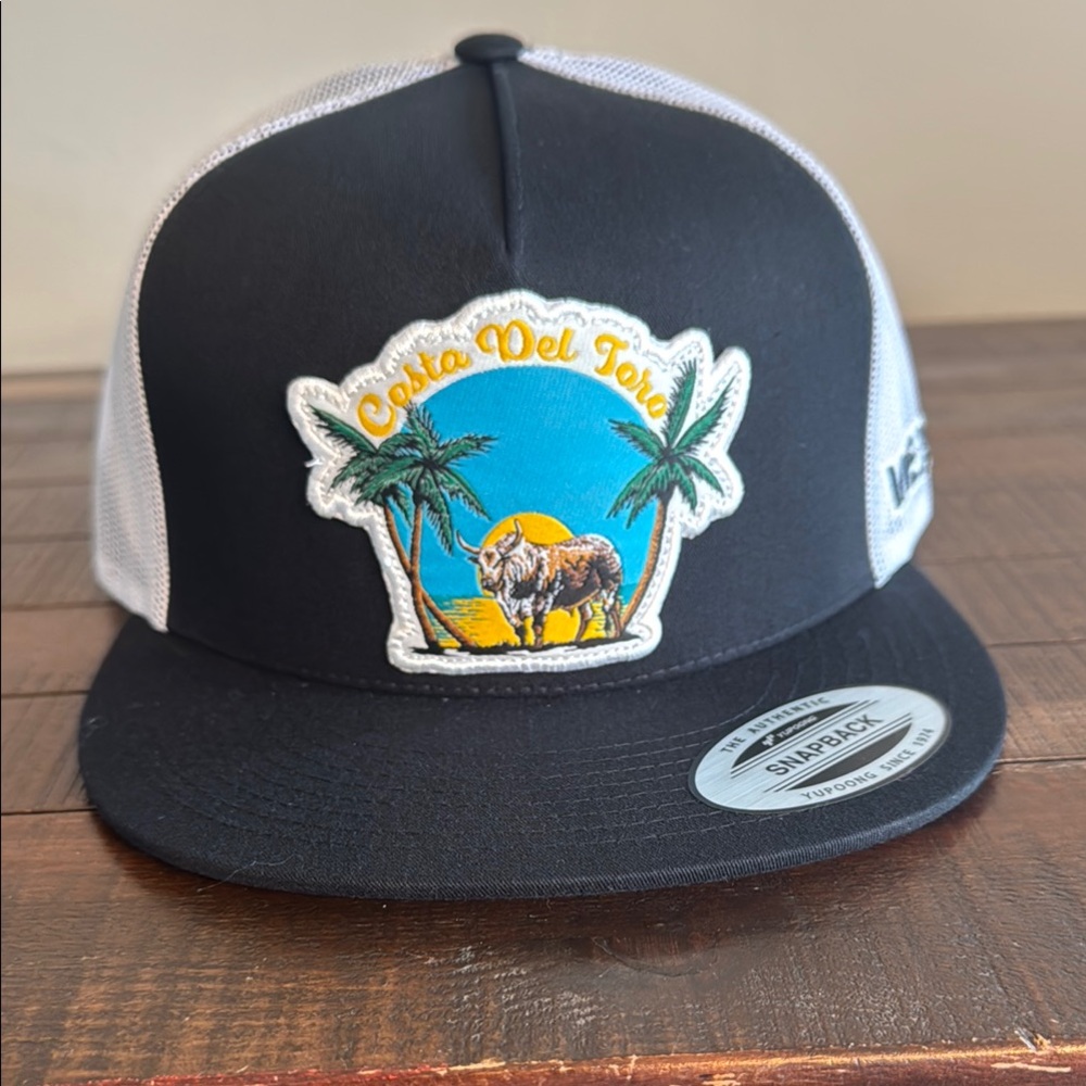 Del Toro Tropical Vexil Brand Black and White Cap Hat